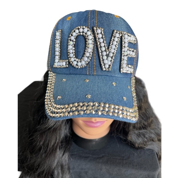 Love Yours Rhinestone Pearl Cap - Picture 2 of 6